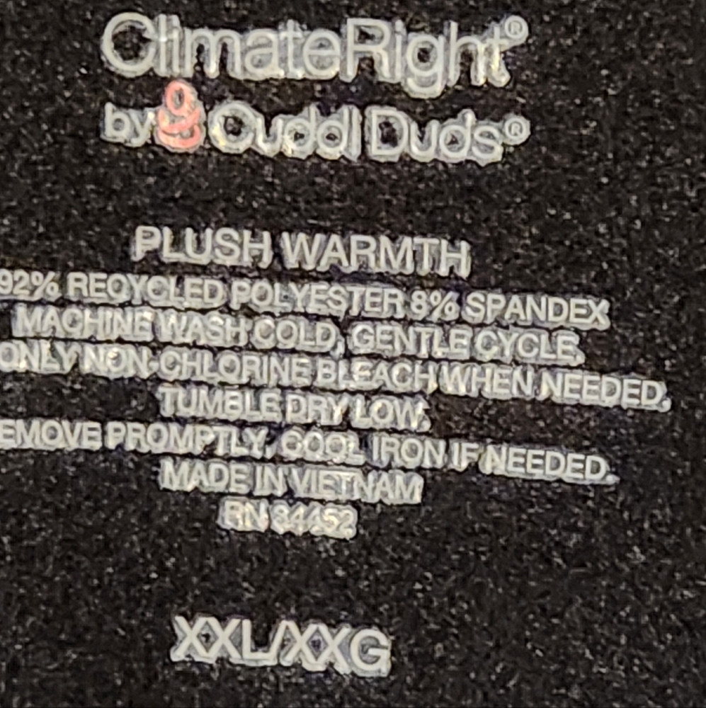 ClimateRight by Cuddl Duds Black Plush Warmth Top
